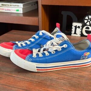 Colorful Canvas “ KU Jayhawks” logo Women’s Sneakers